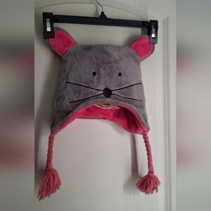 Fapjack Kids Double Face Polar Gray and Pink Mouse/owl Ear Hat Winter Animals